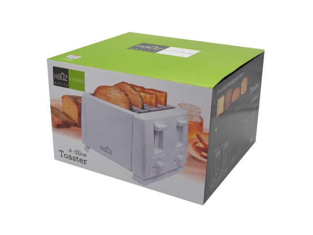 4 Slice Toaster - White