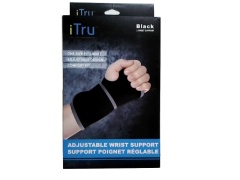 ADJUSTABLE WRIST SUPPORT - w/velcro enclosures - BLACK - Neoprene material