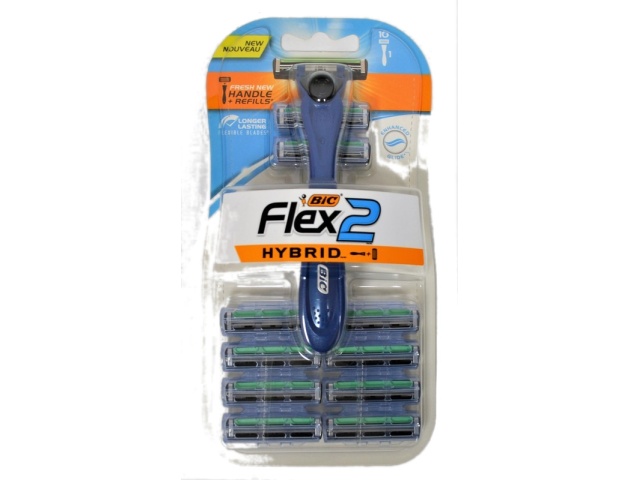 BIC FLEX 2 TWIN BLADE RAZOR W/10 CARTRIDGES