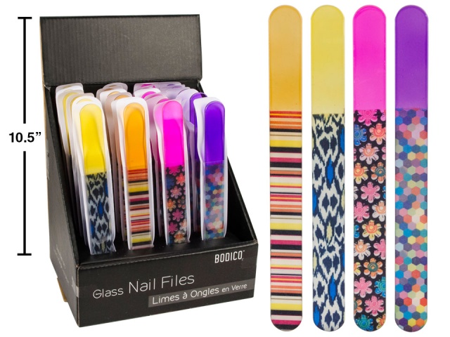 BODICO, GLASS NAIL FILES PRINTED, 4/C, 24/PDQ (NET