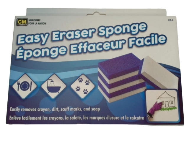 Easy eraser sponge - removes crayon, dirt, scuff marks, and soap