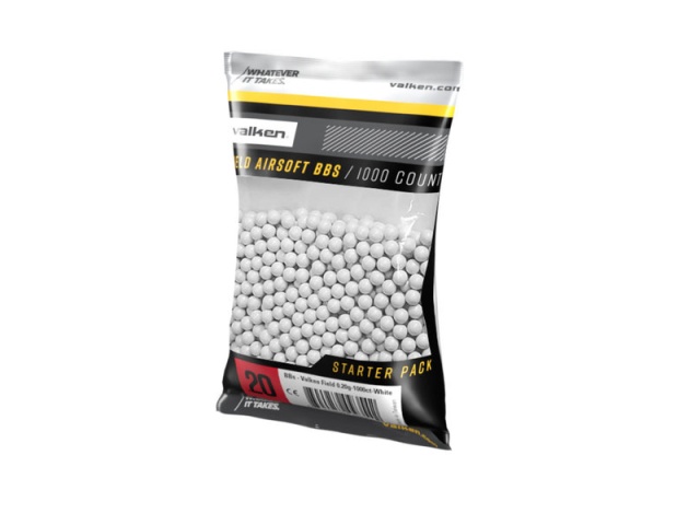 Ammo - .20g 1,000 Rd Airsoft BBs Valken Starter Pack