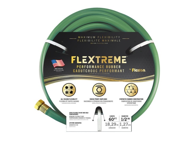 Water Hose Flextreme Synthetic Rubber 1 / 2in x 60ft Green