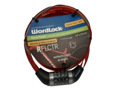 Wordlock 6' x 10mm Twisted Steel Cable Reflective Resettable