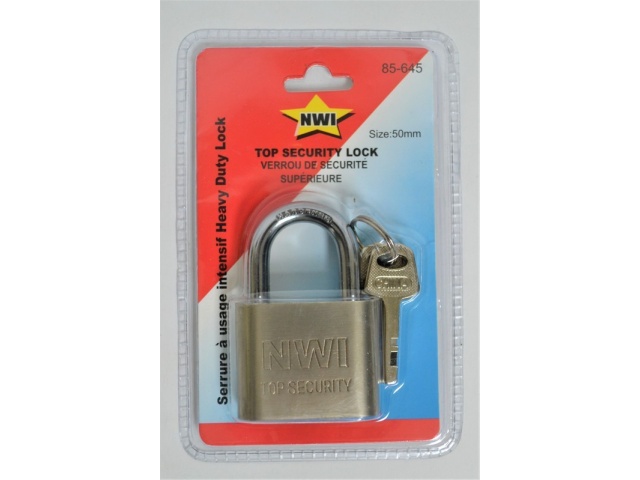 Lock 50mm with 3 keys heavy duty