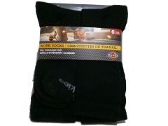 Socks Men's Work 6pk. Black Full Cushioned Foot Dickies