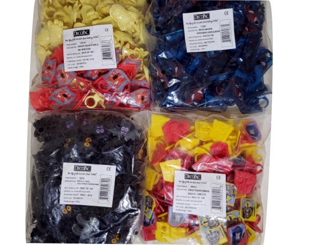 Ring Assorted Kids Plastic 144/bag