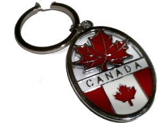 MAPLE LEAF OVAL CANADA KEYCHAIN