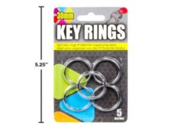 Metal key rings 5 pc 30mm