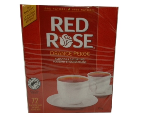 Orange Pekoe Black Tea Bags 72pk. 209g. Red Rose