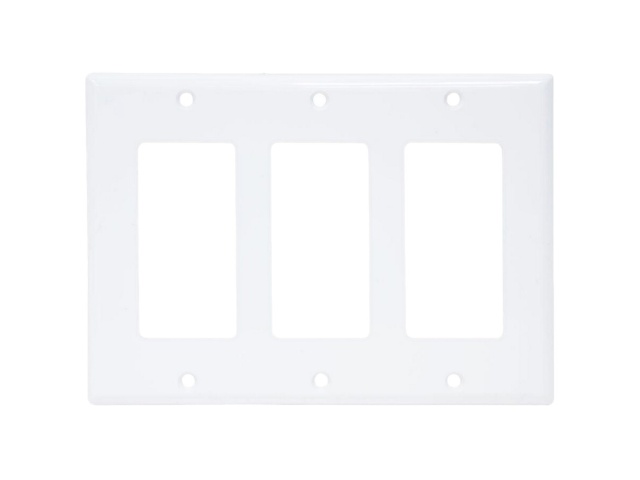 Decora Wall Plate 3-Gang White