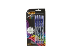 BIC 4PK GELOCITY STIC PENS BLUE MEDIUM