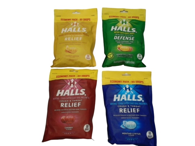 Halls Cough Drops 80pk. Assorted Flavours