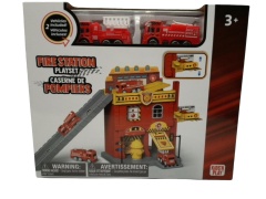 Fire Station Playset w/2 Vehicles Kids 'n Play