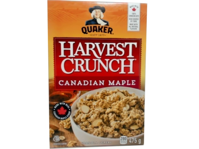 Cereal Harvest Crunch Canadian Maple 475g.  Or 3/$7.99