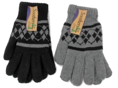 Gloves Jaquard Knit Plush Lined Soothers