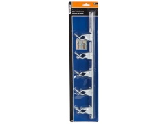 Wall Mount Storage Track With 5 Clips 17in White