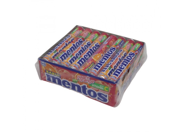 MENTOS ROLL 24PK X 37G PEACH - each sold individually