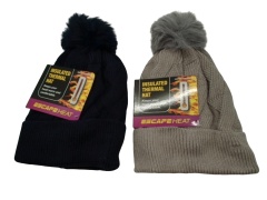 Insulated Thermal Hat w/Pom Escape Heat Ass't