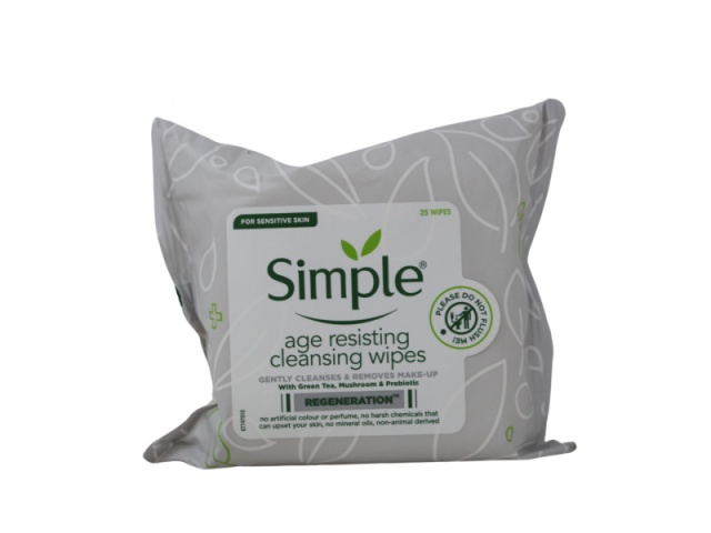 SIMPLE FACIAL WIPES 25CT AGE RESIST