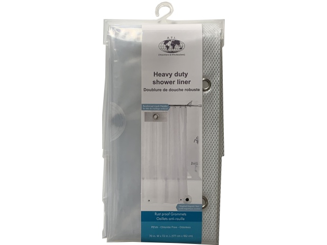 Shower Liner Heavy Duty Clear PEVA