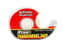 Titan transparent tape in dispenser 18mm X 33m