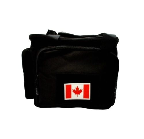 Large Tactical Lunch Bag Insulated Black W/canada Flag