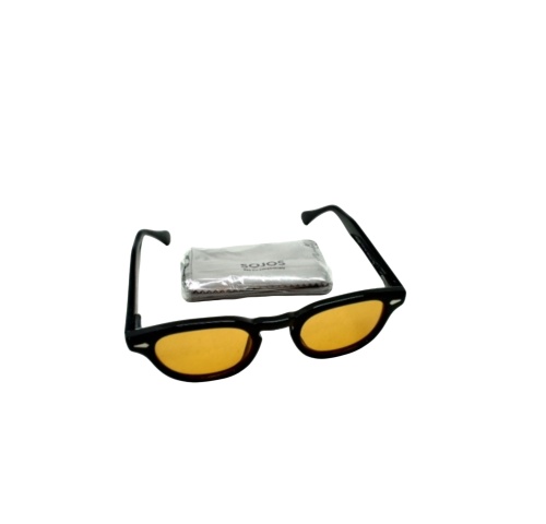 Sunglasses Retro Style Orange Lens W/cleaning Cloth Sojos