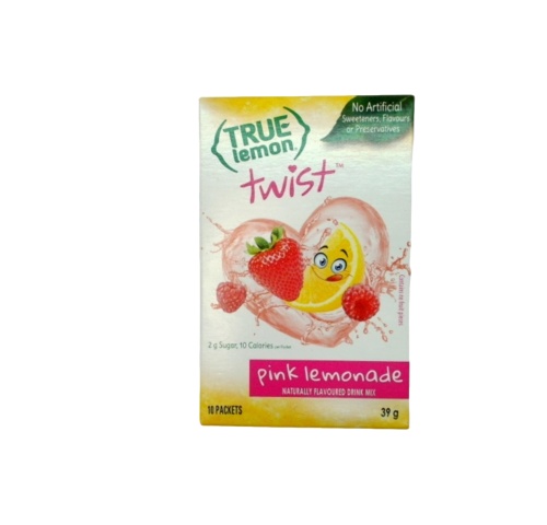 Pink Lemonade Flavoured Drink Mix 10 Packets 39g. True Lemon